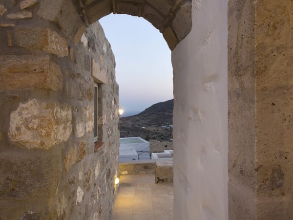 A weave of paths and steps run around the property connecting the various terraces and courtyards.